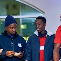 International Anchor Allies Winter 2026 First Mixer - Student serving themselves some meal